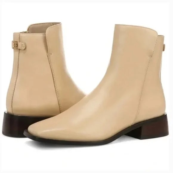 NWOB Sam Edelman Women's Thatcher Ankle Boot in Eggshell Size 7.5 - Picture 3 of 7